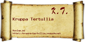 Kruppa Tertullia névjegykártya